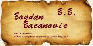 Bogdan Bacanović vizit kartica